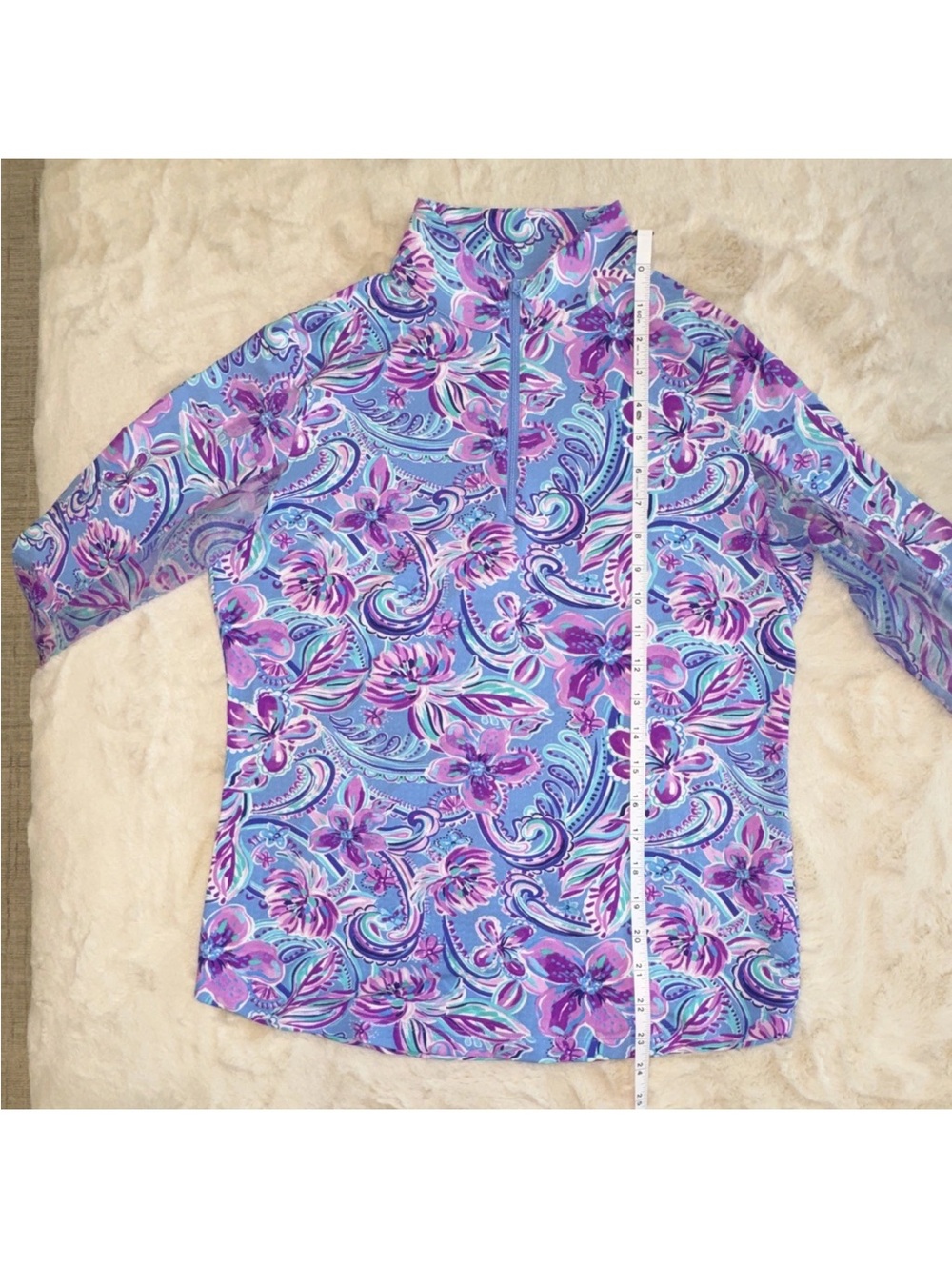 NWOT, IBKUL S, Quarter-Zip Pullover. Cool Max material SPF 50+ Mesh underarms - Picture 7 of 7